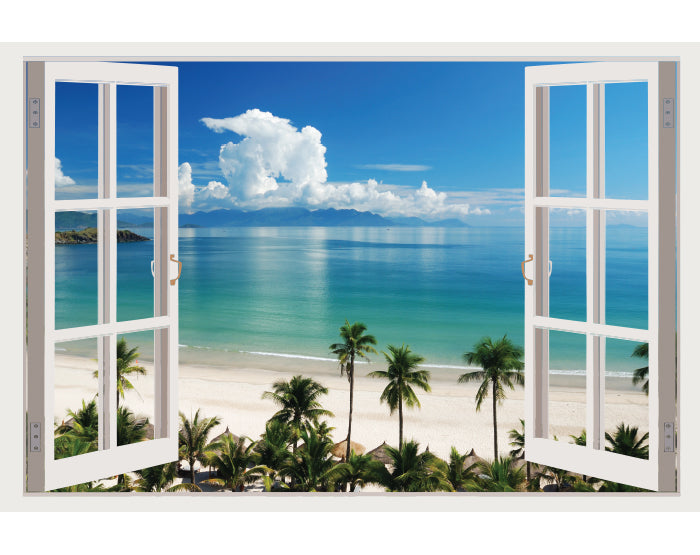 IMPRESSIVE 3D WINDOW WALL DECALS, REMOVABLE WALL STICKERS, WALL DECOR
