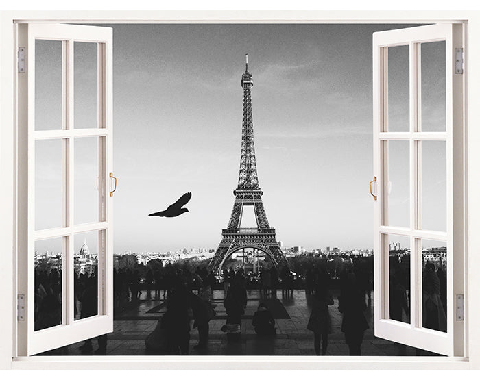 IMPRESSIVE 3D WINDOW WALL DECALS, REMOVABLE WALL STICKERS, WALL DECOR
