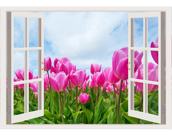 IMPRESSIVE 3D WINDOW WALL DECALS, REMOVABLE WALL STICKERS, WALL DECOR