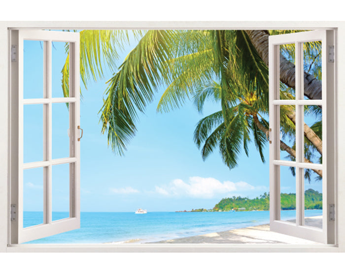 IMPRESSIVE 3D WINDOW WALL DECALS, REMOVABLE WALL STICKERS, WALL DECOR