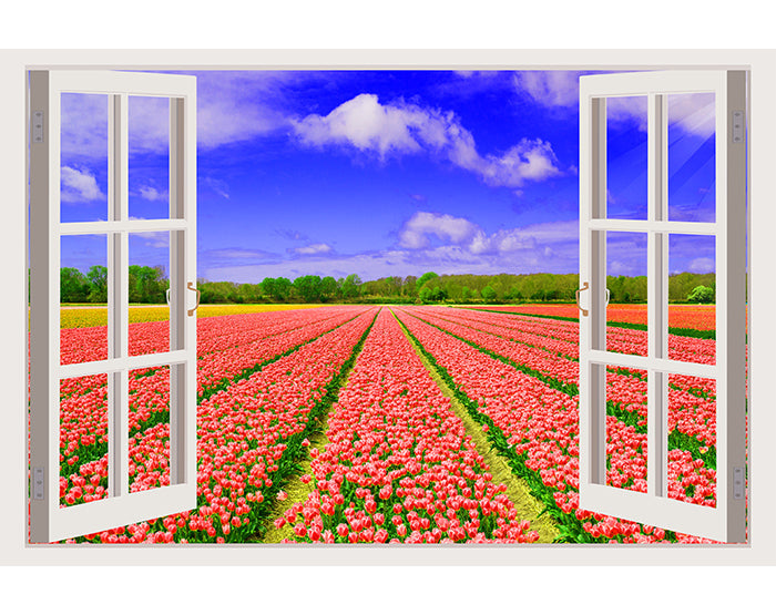 IMPRESSIVE 3D WINDOW WALL DECALS, REMOVABLE WALL STICKERS, WALL DECOR
