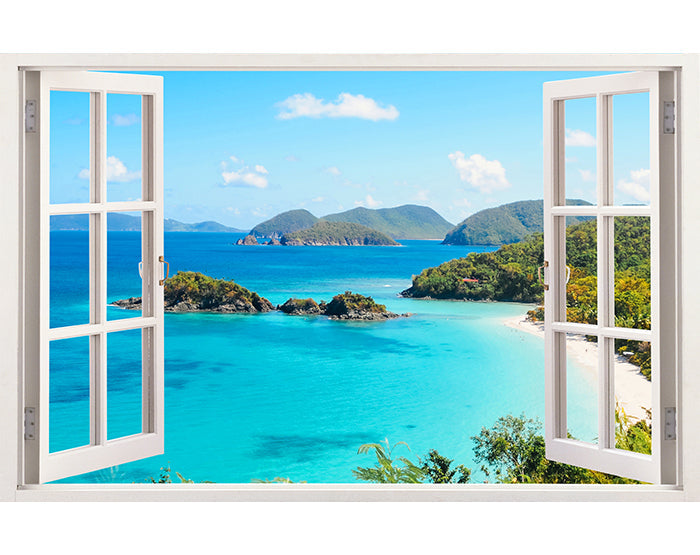 IMPRESSIVE 3D WINDOW WALL DECALS, REMOVABLE WALL STICKERS, WALL DECOR