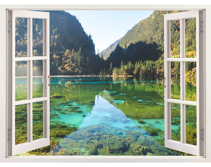 IMPRESSIVE 3D WINDOW WALL DECALS, REMOVABLE WALL STICKERS, WALL DECOR