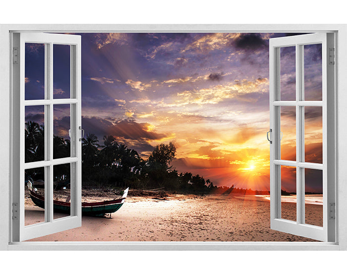 IMPRESSIVE 3D WINDOW WALL DECALS, REMOVABLE WALL STICKERS, WALL DECOR