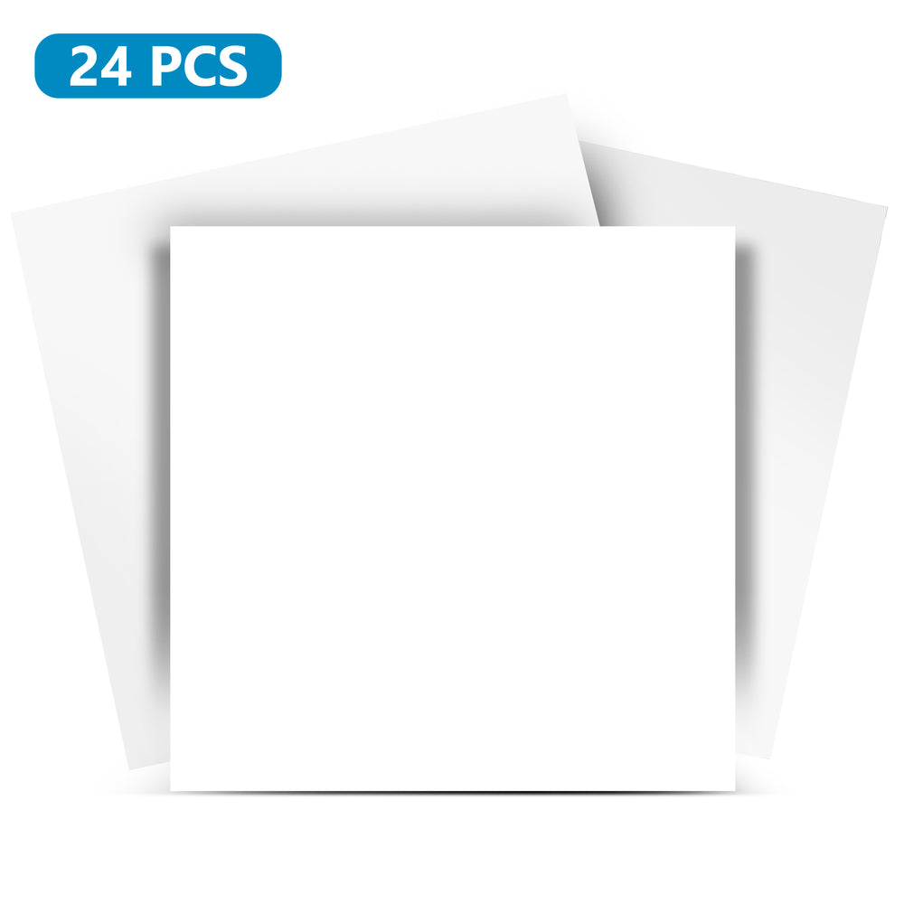 White Matt Finish Tile Stickers Solid Color Peel And Stick Backsplash Model - PW00