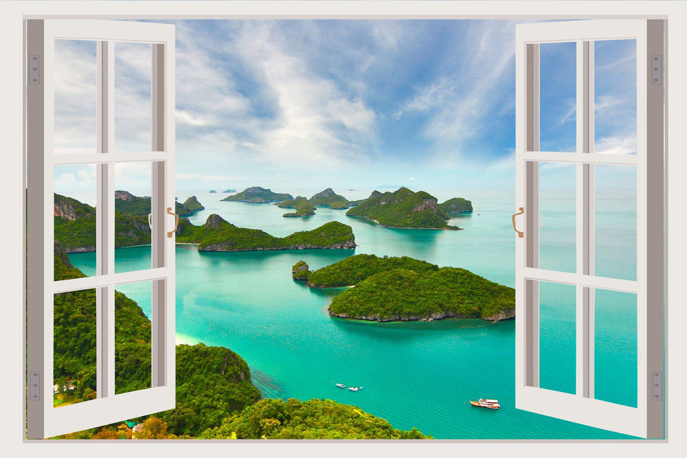 IMPRESSIVE 3D WINDOW WALL DECALS, REMOVABLE WALL STICKERS, WALL DECOR