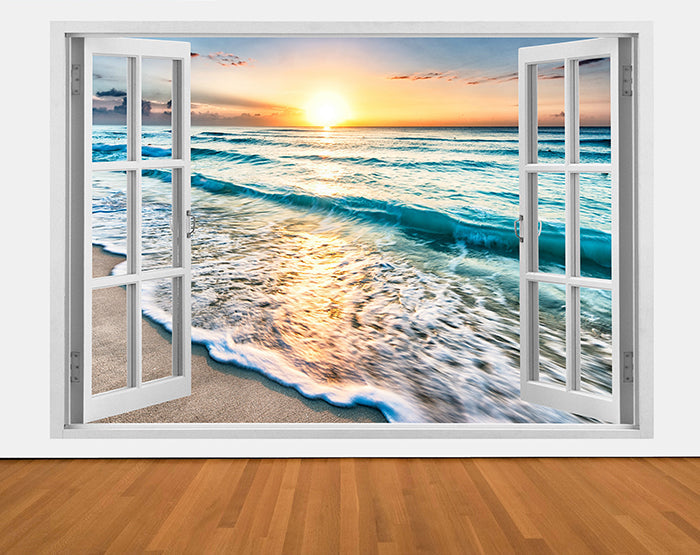 IMPRESSIVE 3D WINDOW WALL DECALS, REMOVABLE WALL STICKERS, WALL DECOR