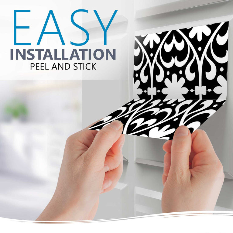 Black and White backsplash Peel and Stick Tile Stickers Model - B15