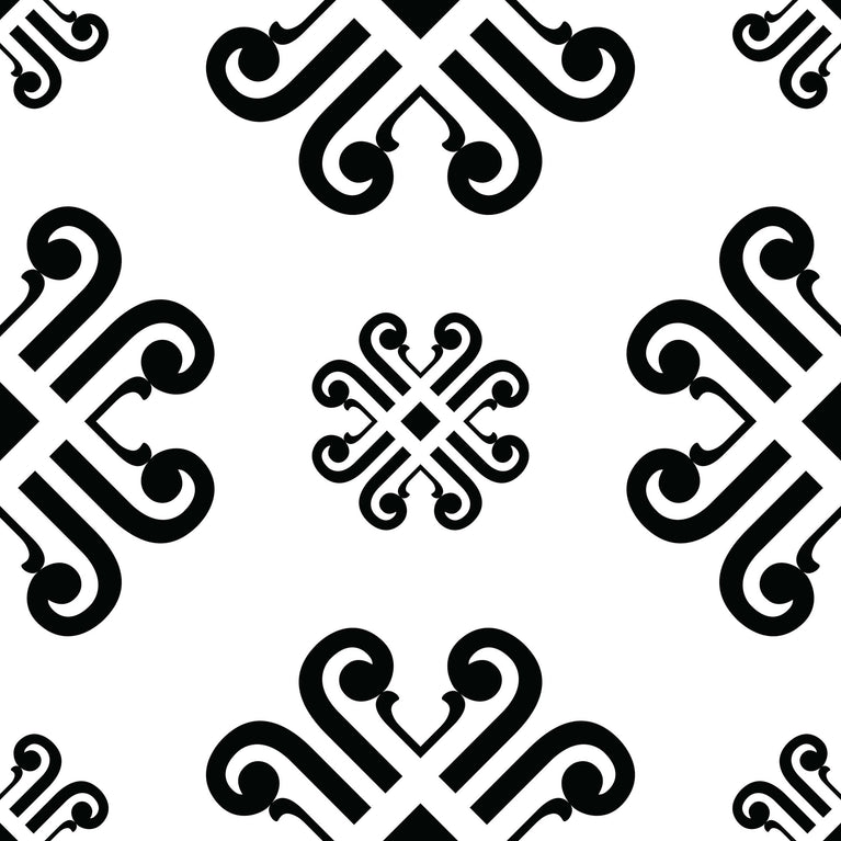 Black And White Tile Pattern Removable Peel And Stick Stickers Model - B17