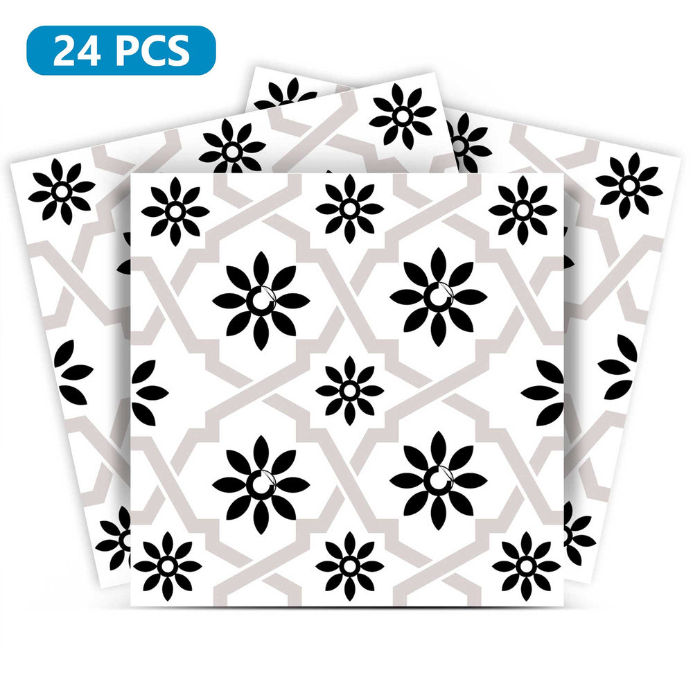 Bathroom Modern tile stickers Black and White pattern Model - B23