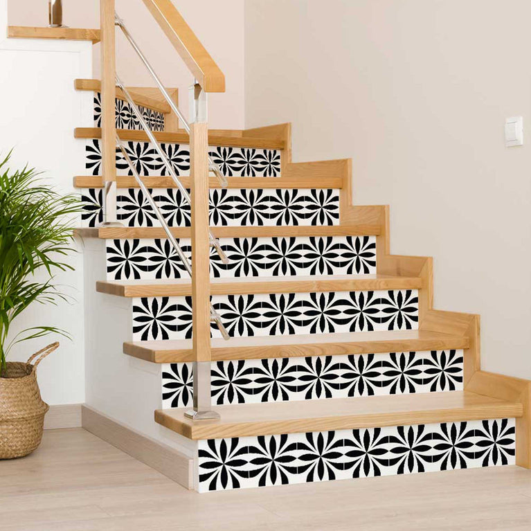 Black and White Trendy Peel and Stick wall décor Tile Stickers Model - B27