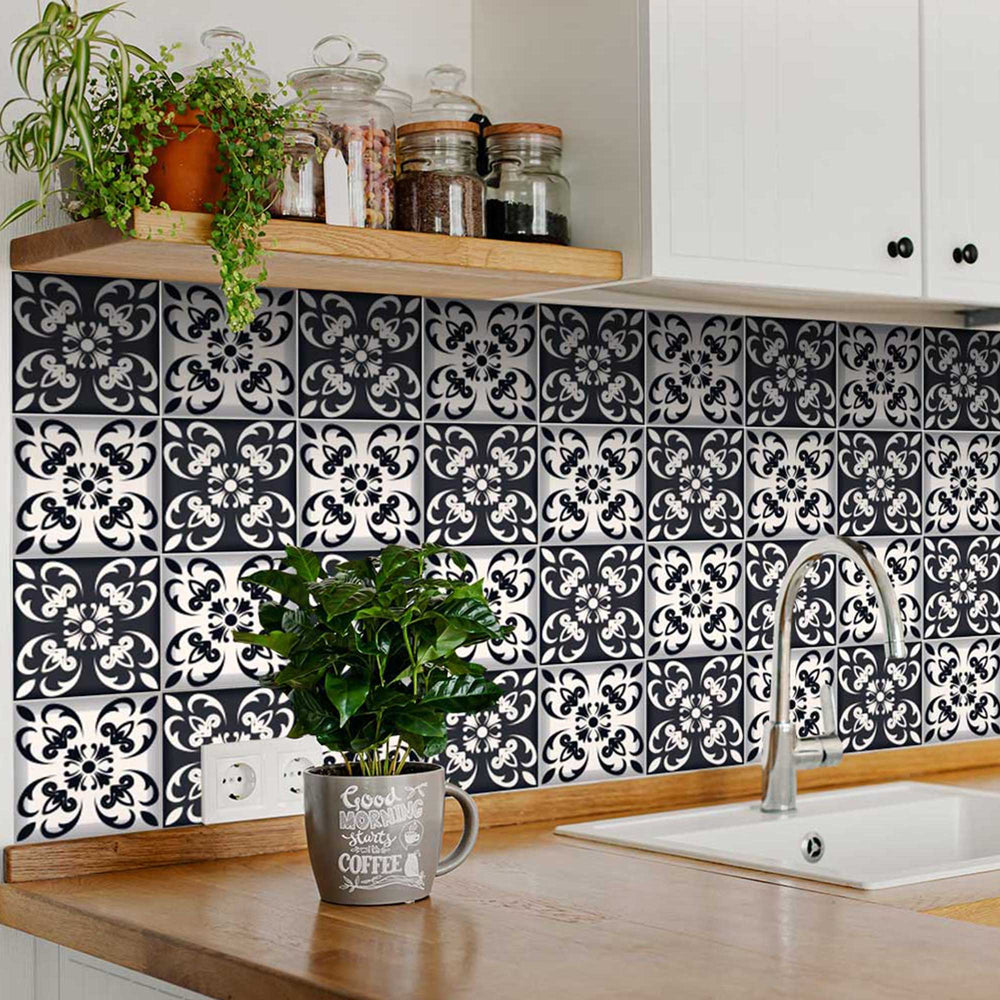 Multicolor Gray tile stickers Durable Floor Tiles décor Model - B41