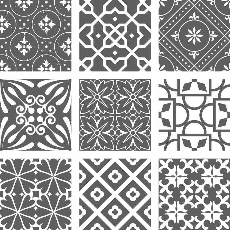 Gray multicolor Removable Floor Tile Stickers for home décor bathroom tile Model - B44