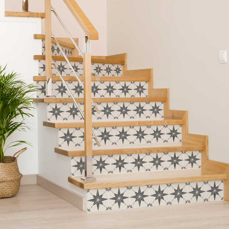 Removable Gray star shaped tile stickers home décor peel and stick Model - B59