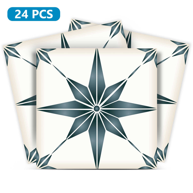 Home Décor Peel and Stick Blue star shaped Tile Stickers easy to install Model - B70