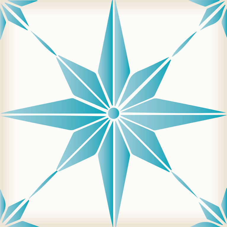 Light Blue star shaped Easy to Install Tile Stickers for DIY Home Renovations Model - B75