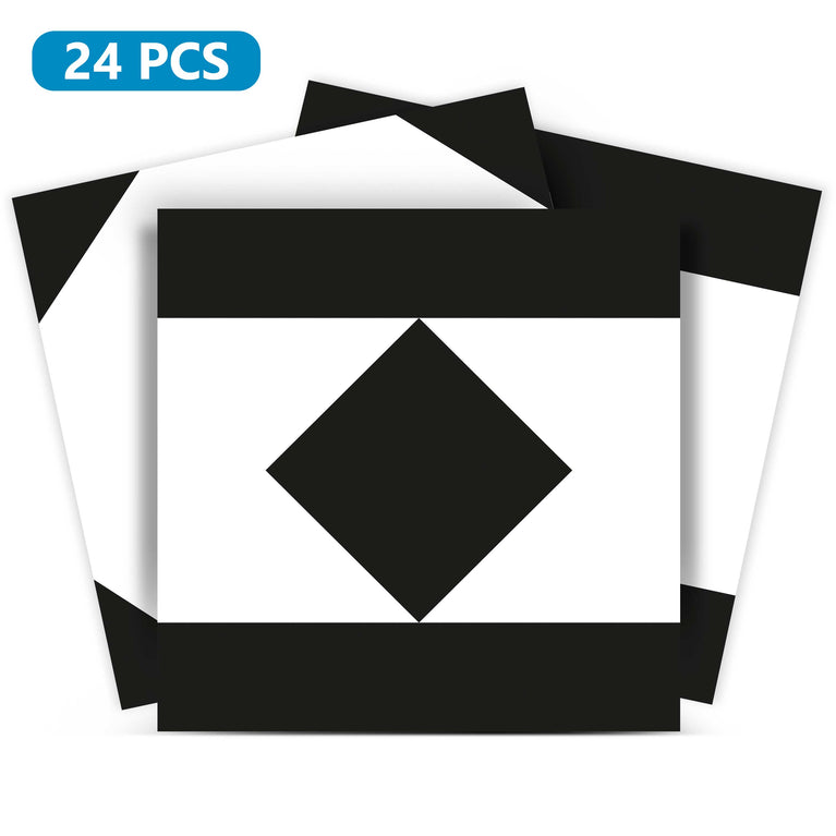 Black and White two patterns for Renters peel and stick Tile Stickers Model - B81