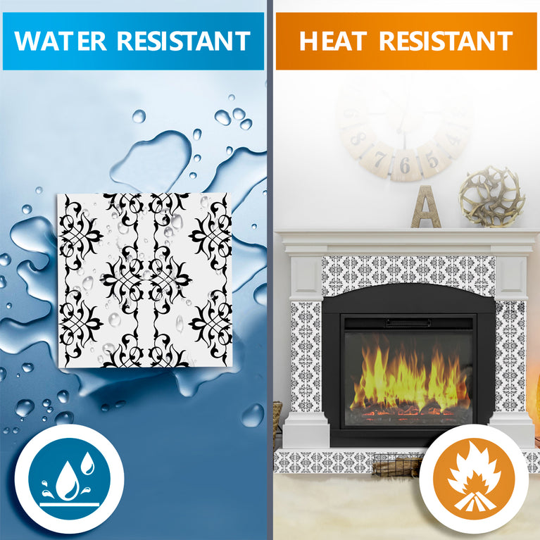 Black and White easy to install kitchen backsplash Tile Stickers Model - BKW6