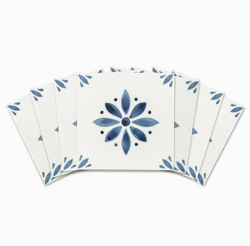 Self-adhesive tiles Peel and stick stair treads blue and Flower Peel and stick tile, Kitchen Trend,s Vintage Decor Model - R929