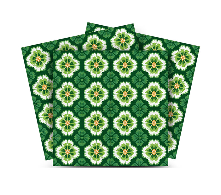 Emerald Garden Bloom Backsplash Tile Stickers – Vibrant Green Floral Botanical Peel and Stick Wall Tiles - C191