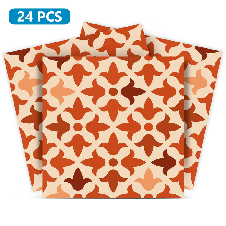 Orange shades tile stickers for home and kitchens cabinets easy peel and stick Model - C20