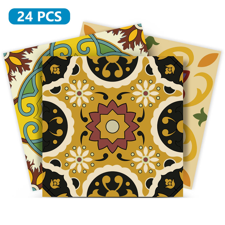 Colorful Mexican style Peel and Stick Tile Stickers removable for renters Model - C36