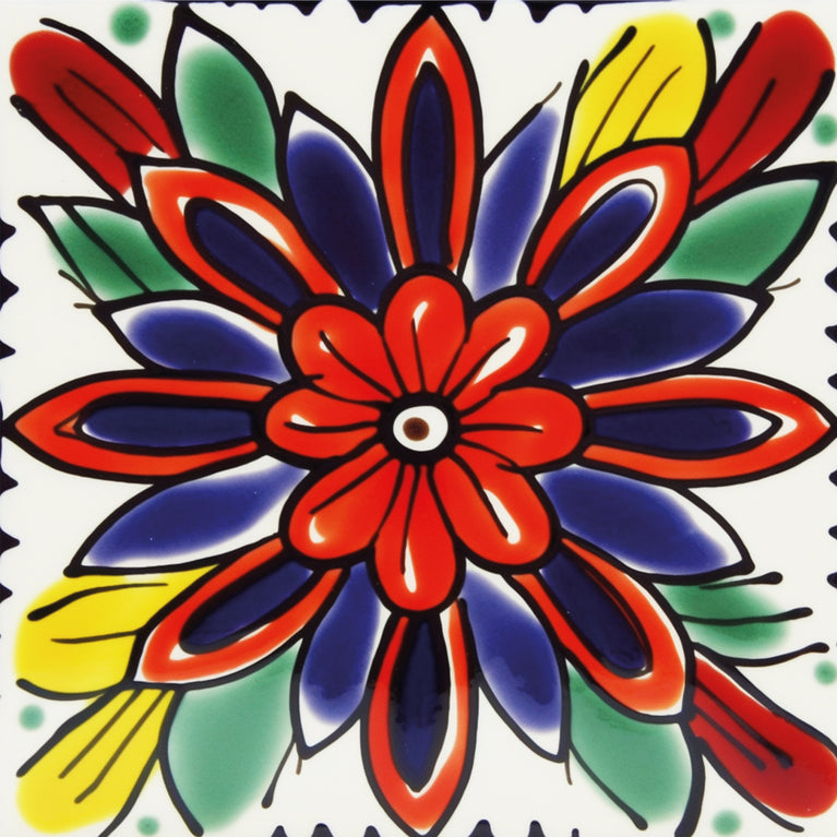 Floral Vintage Colorful Retro Design Peel And Stick Tile Stickers Model - C70