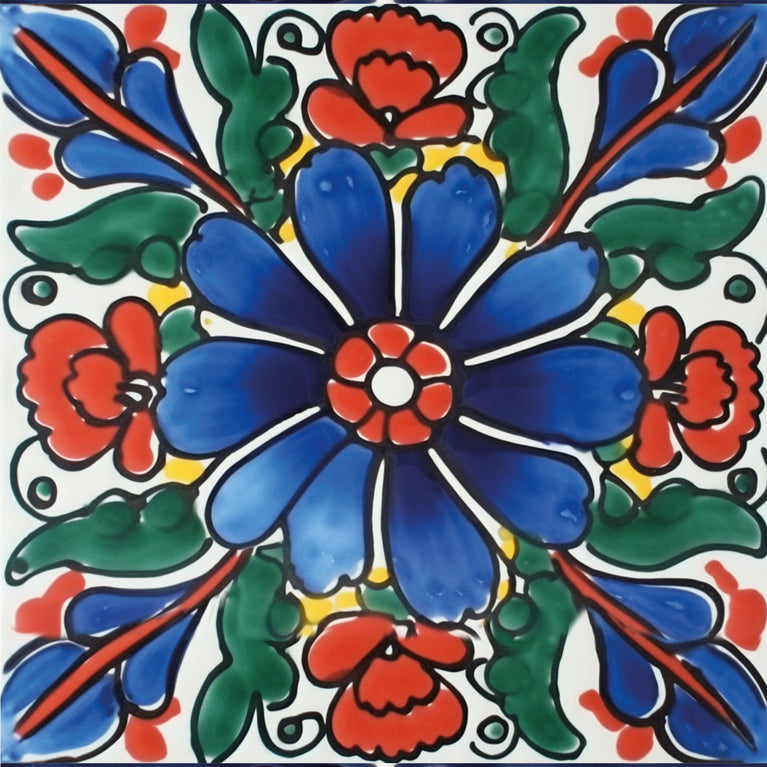 Floral Vintage Colorful Retro Design Peel And Stick Tile Stickers Model - C78