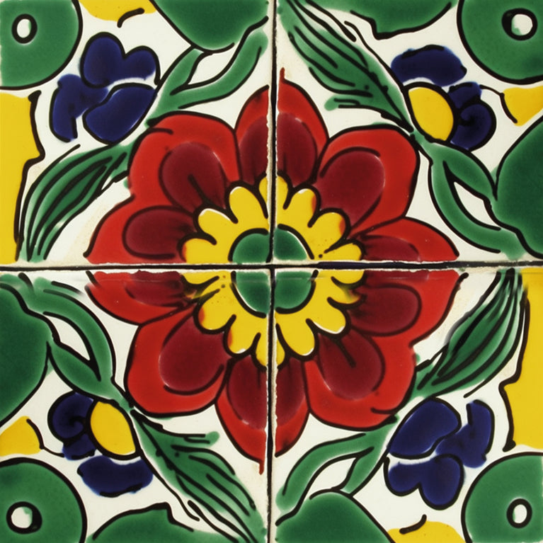 Floral Vintage Colorful Retro Design Peel And Stick Tile Stickers Model - C80
