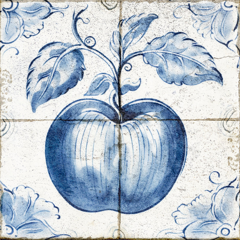 Blue Apple Delft Tiles Peel and Stick vinyl Decals Vintage Tiles Model - D32