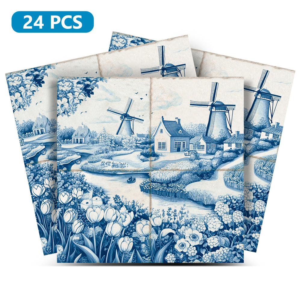 House Delft Vintage Blue Design Peel And Stick Tile Stickers delft fireplace surround Kitchen Tile Trends - D700