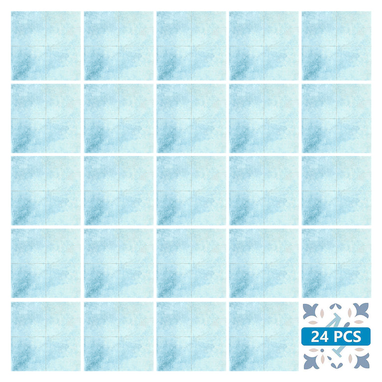 Cyan Blue Solid Peel And Stick Tile Stickers Backsplash surround Kitchen Tile Trends - D73