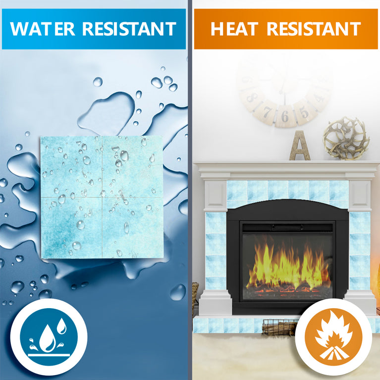 Cyan Blue Solid Peel And Stick Tile Stickers Backsplash surround Kitchen Tile Trends - D73
