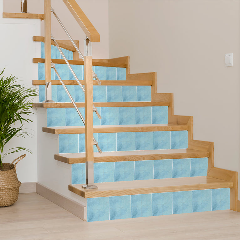 Cyan Blue Solid Peel And Stick Tile Stickers Backsplash surround Kitchen Tile Trends - D74