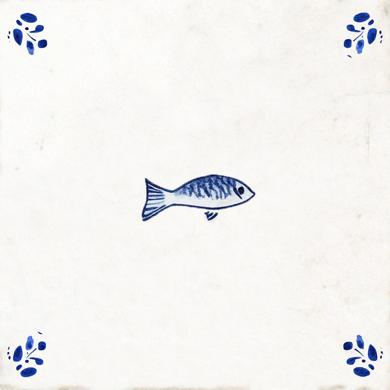 Blue Delft tile Vintage Peel And Stick Fish Babcsplash Tile Stickers Blue tile fireplace surround Kitchen Tile Trends Model - D81