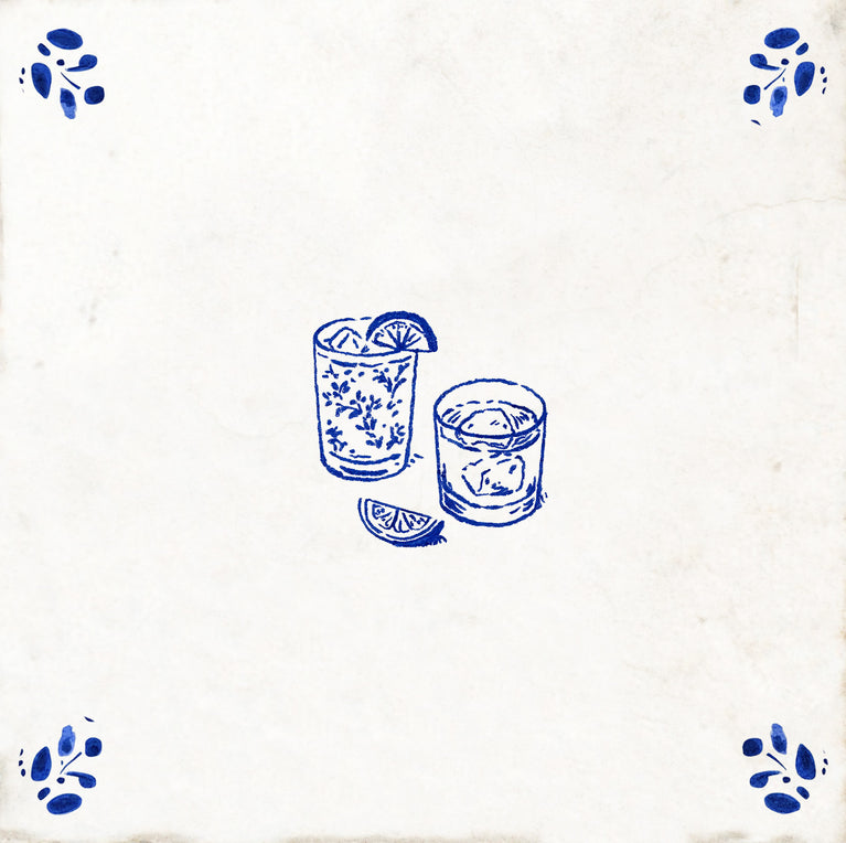 Delft tile Vintage blue Cocktail Glasses Peel And Stick Tile Stickers delft tile fireplace surround Kitchen Tile Trends Delft blue Model - D95