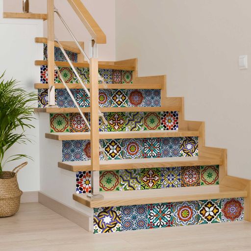 Mix multiple color and pattern vintage style Tile Stickers Model - AB2