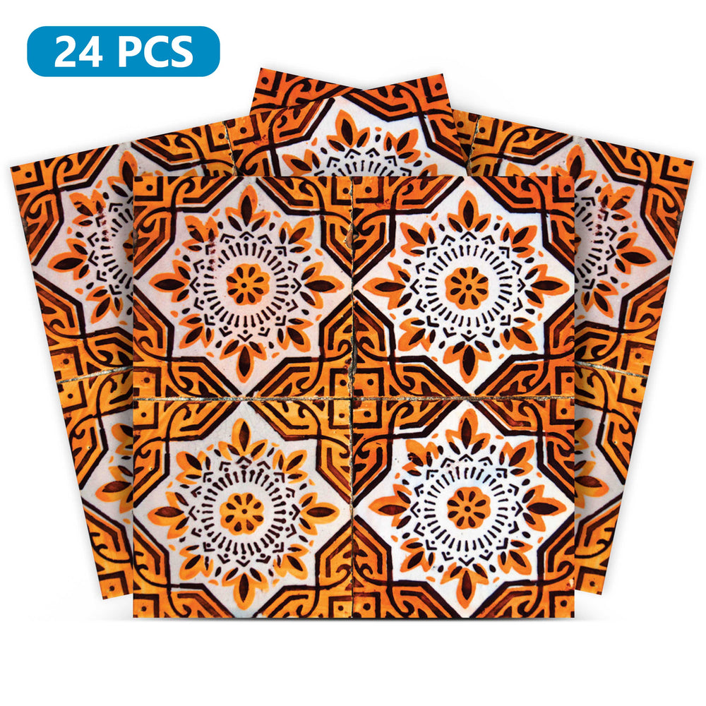 Peel and Stick Tile Stickers Mexican Orange backsplash for home décor Model - H2