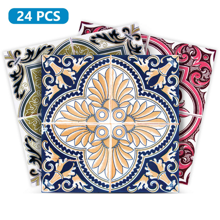 Three different Spanish style patterns for kitchen design DIY Tile stickers Model - H301