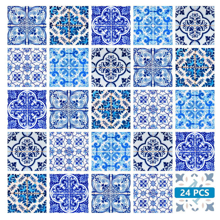 Multicolor Beautiful Bathroom Backsplash DIY Different Patterns Tile Stickers Model - H76