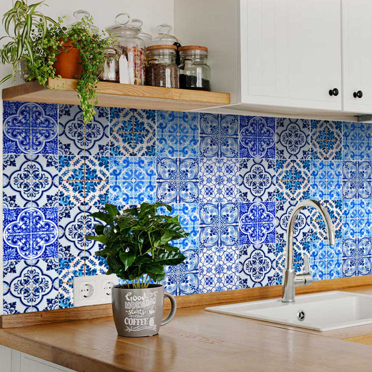 Multicolor Beautiful Bathroom Backsplash DIY Different Patterns Tile Stickers Model - H76