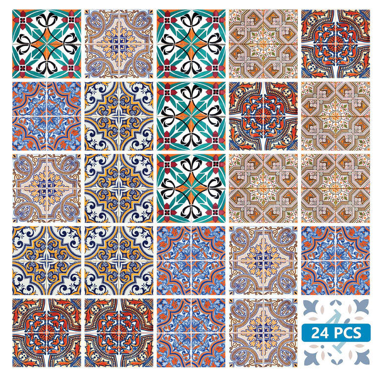 Blue Beautiful Bathroom Backsplash DIY Different Patterns Tile Stickers Model - H77