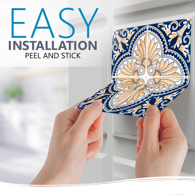 Colorful backsplash vintage Tile Stickers easy to apply kitchen decoration Model - HA2