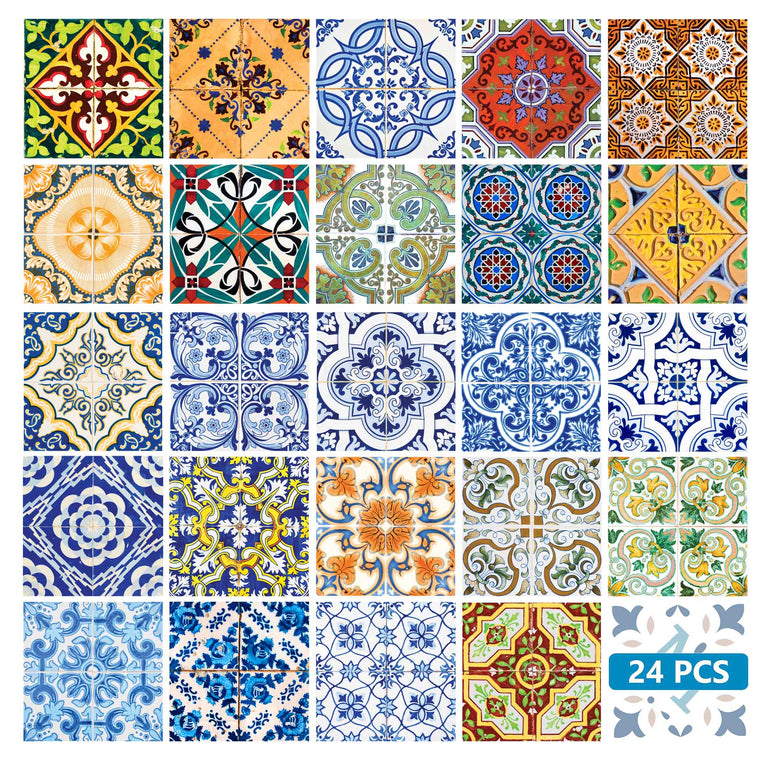 Spanish Floor suitable easy DIY peel and stick multicolor Tile Stickers Model - HA4