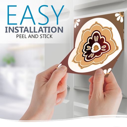 Dark Brown and Red colors for Home Renovations Easy to install tile stickers Model - M10