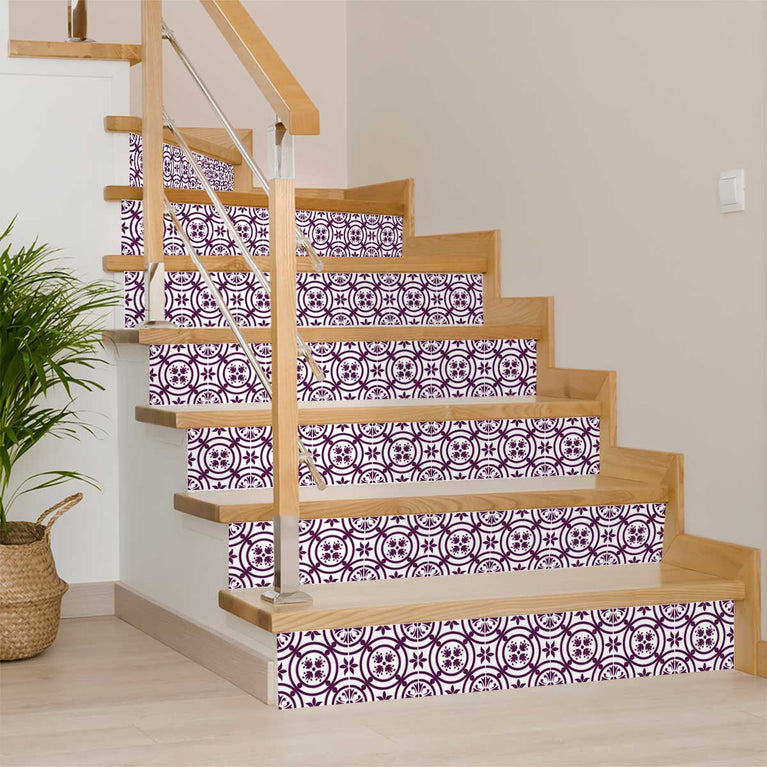 Purple wallpaper Tile Stickers for home and kitchen décor Model - K16