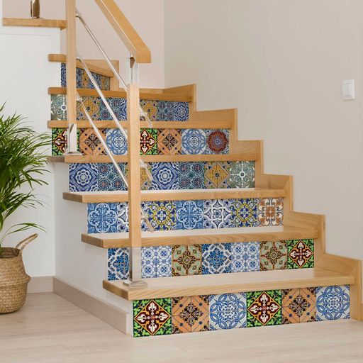 Spanish Floor suitable easy DIY peel and stick multicolor Tile Stickers Model - HA4
