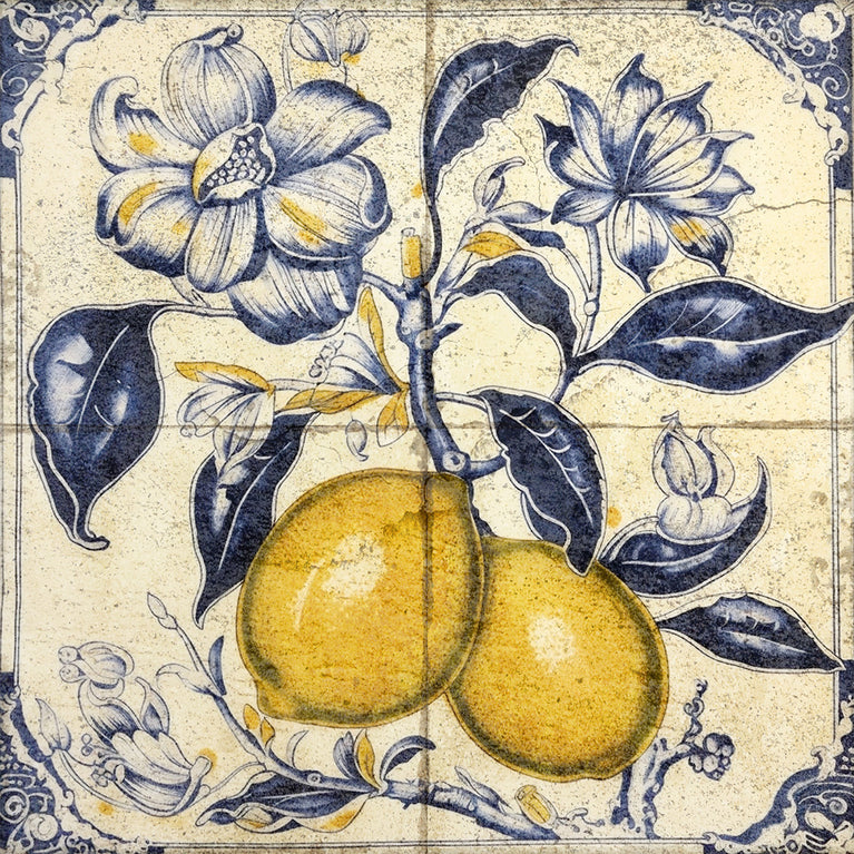 Vintage Lemon Rustic Tile Stickers Sorrento for kitchen wall tiles Model - L25