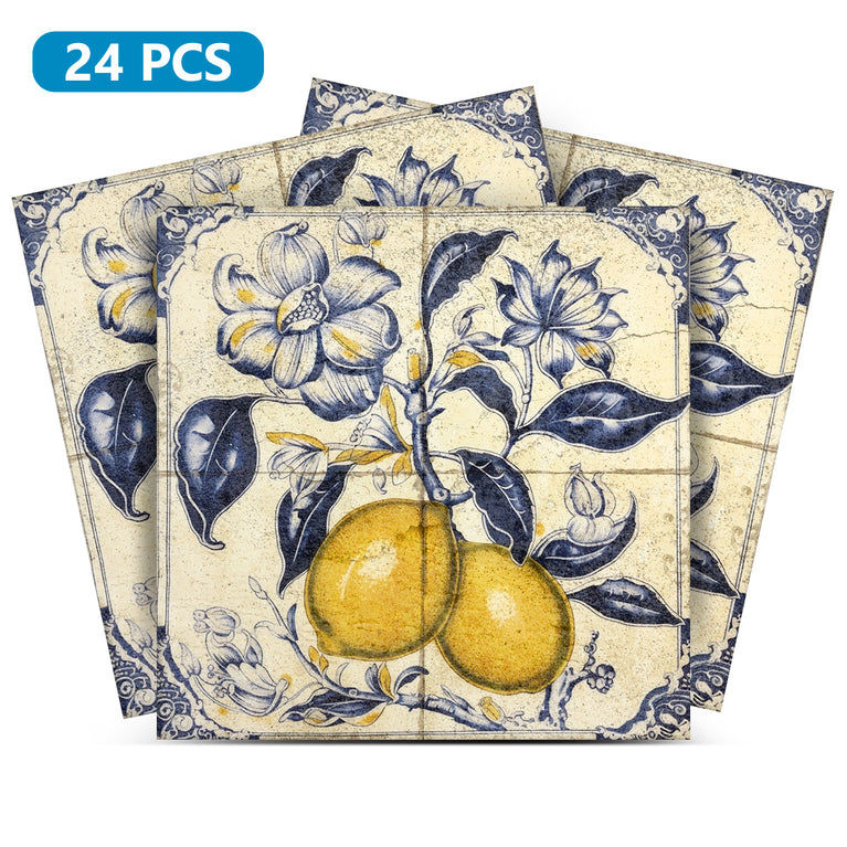 Vintage Lemon Rustic Tile Stickers Sorrento for kitchen wall tiles Model - L25