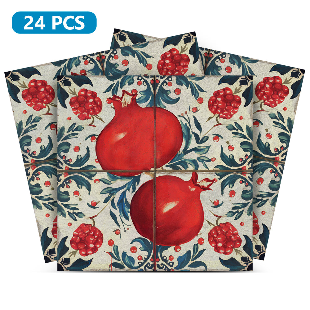 Pomegranate Retro Easy Installation Peel and Stick colorful Tile Stickers Model - L30